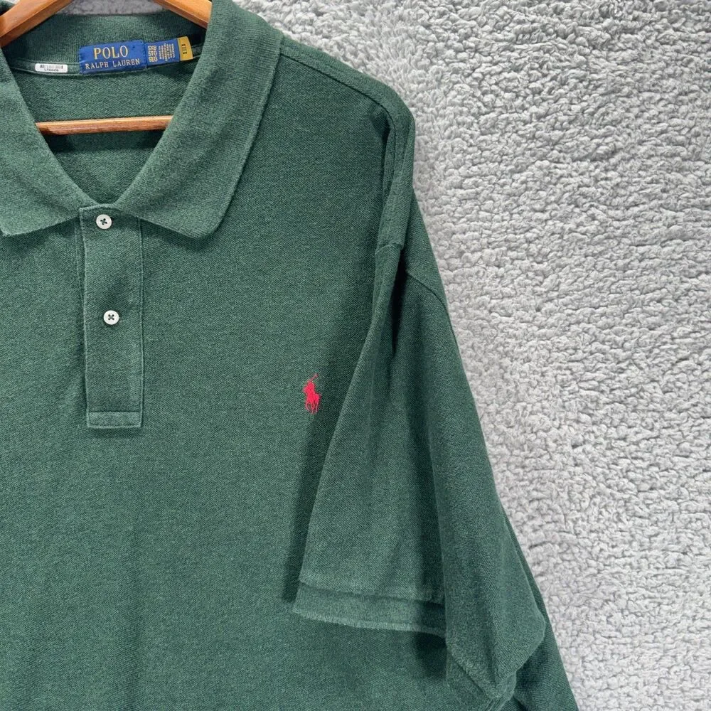 Polo Ralph Lauren Short Sleeve Mens 5XB Green Red Pony Polo Shirt